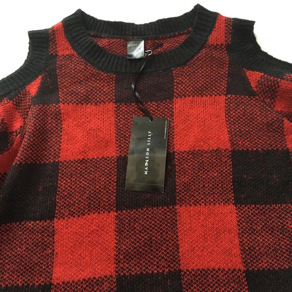 Madison Lilly Cold Shoulder Sweater Sz S - Picture 7 of 7